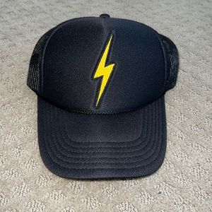 Aviator Nation Bolt Trucker Hat in Black / Gold